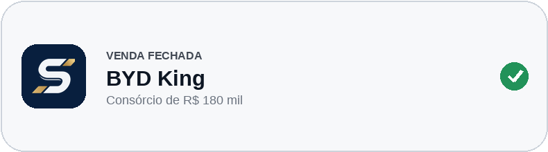 Venda fechada: BYD King, consórcio de R$ 180 mil