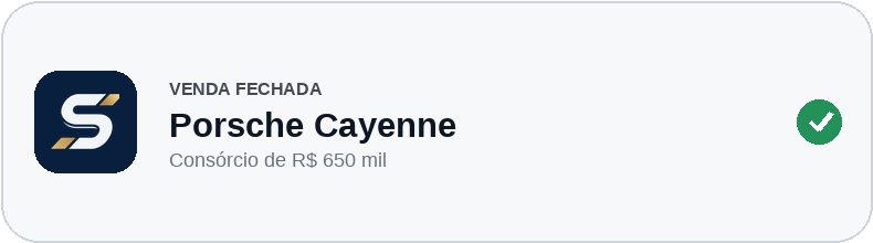 Venda fechada: Porsche Cayenne, consórcio de R$ 650 mil